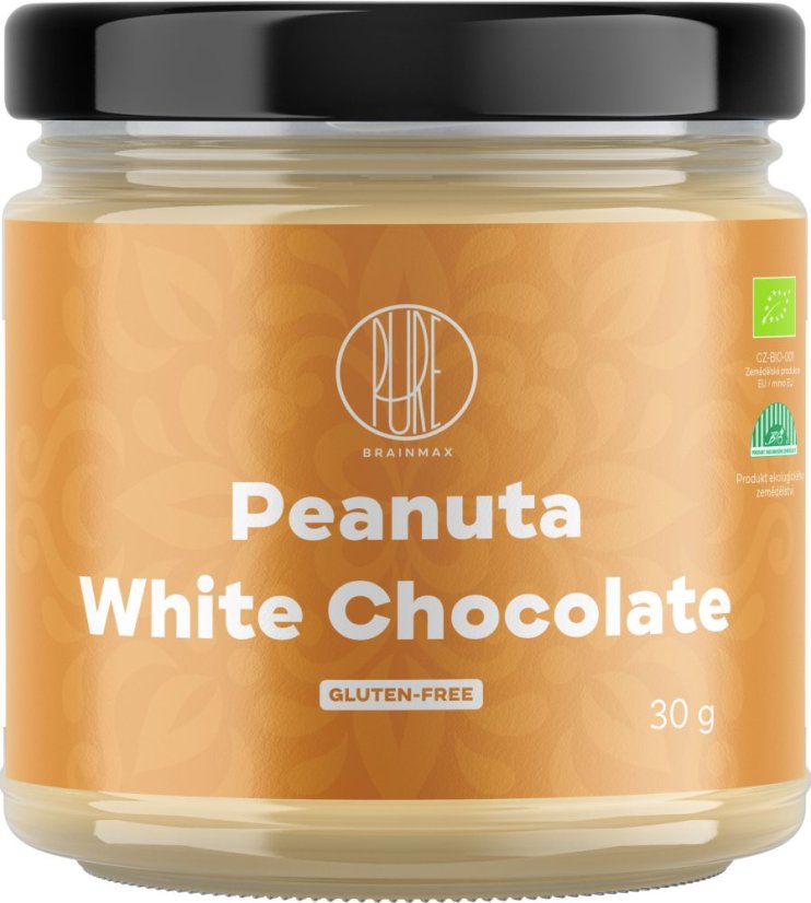BrainMax Pure Peanuta White Chocolate, Arašídový krém s bílou čokoládou, BIO, 30 g