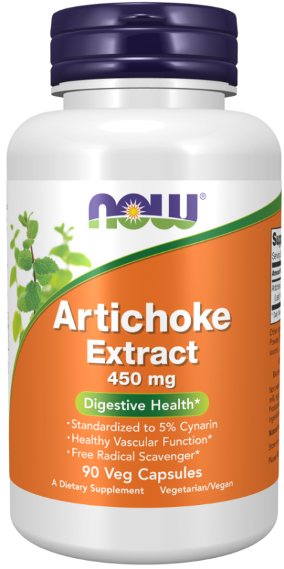 NOW Artichoke (Extrakt z Artyčoku), 450 mg, 90 rostlinných kapslí