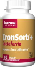 Jarrow Formulas IronSorb® + Lactoferrin, Komplex železa a Laktoferin, 60 rostlinných kapslí -expirace