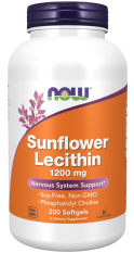 NOW Sunflower Lecithin (slunečnicový lecitin), 1200 mg, 200 softgelových kapslí