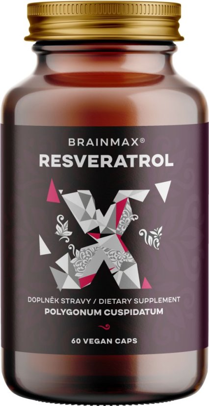 BrainMax Trans-Resveratrol, resveratrol, 500 mg, 60 rostlinných kapslí