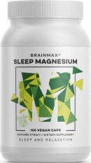 BrainMax Sleep Magnesium®, 320 mg, 100 kapslí (Hořčík, GABA, L-theanin, Vitamín B6, šťáva z višně)