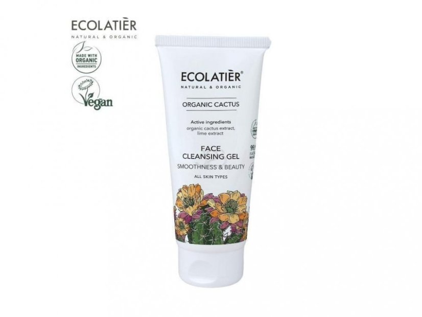 Ecolatiér - Čistící gel na obličej pro všechny typy pleti, Kaktus, 100 ml
