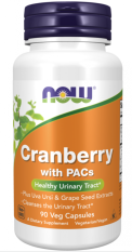 NOW Cranberry with PACs, brusinka s proanthokyanidiny, 90 rostlinných kapslí