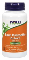 NOW Saw Palmetto (Serenoa plazivá) extrakt, 320 mg, 90 rostlinných softgel kapslí