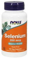 NOW Selenium, 200 µg, 90 rostlinných kapslí