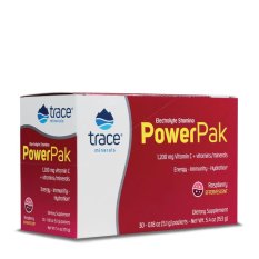 Trace Minerals Electrolyte Stamina Power Pak, vitamíny a minerály, malinová příchuť, 30 sáčků