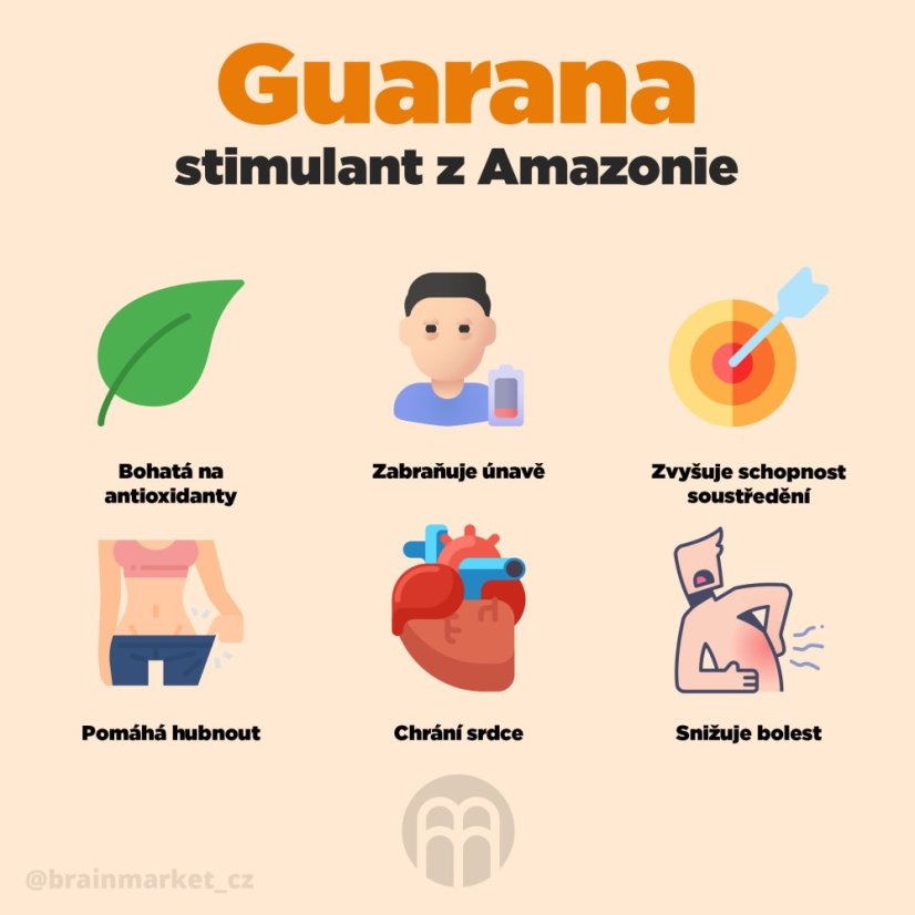 BrainMax Pure Guarana BIO prášek, 50 g