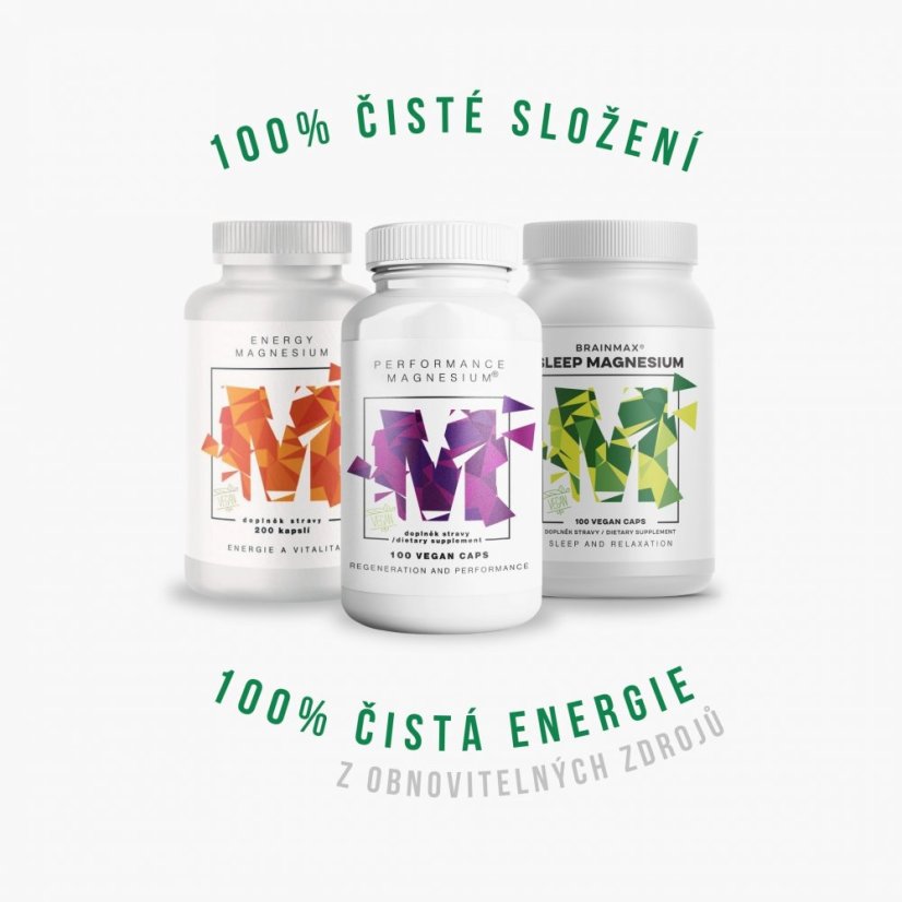 BrainMax Energy Magnesium® 1000 mg, Hořčík Malát 200 mg, 200 kapslí