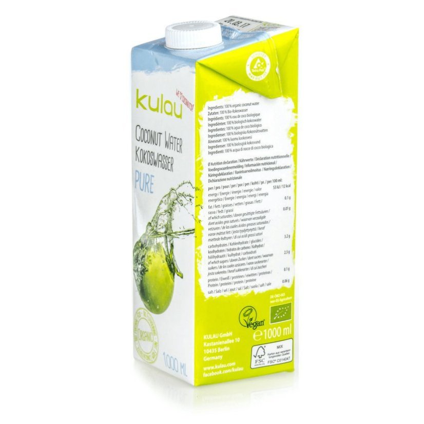 Kulau - BIO 100% kokosová voda PURE, 1000 ml