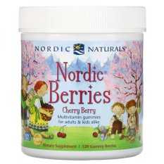 Nordic Berries Multivitamin pro Děti, třešeň, 120 gumových bombonu