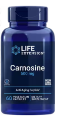 Life Extension Carnosine, karnosin, 500 mg, 60 rostlinných kapslí