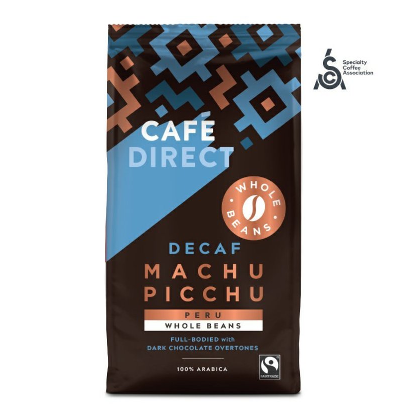Cafédirect - Machu Picchu SCA 82 zrnková káva bez kofeinu, 227g