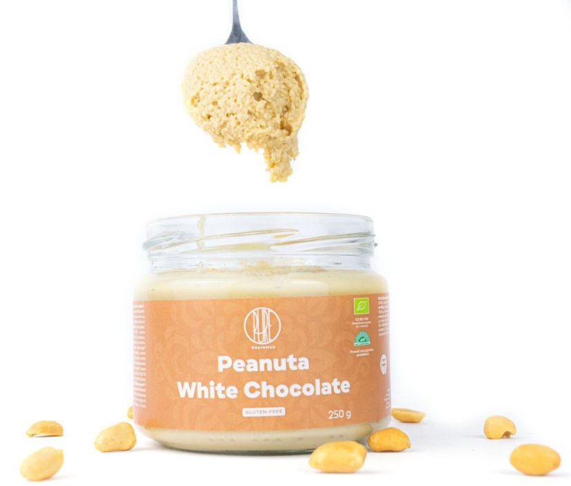 BrainMax Pure Peanuta White Chocolate, Arašídový krém s bílou čokoládou, BIO, 30 g