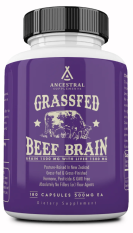Ancestral Supplements, Grass-fed Beef Brain, hovězí mozek, 180 kapslí, 30 dávek