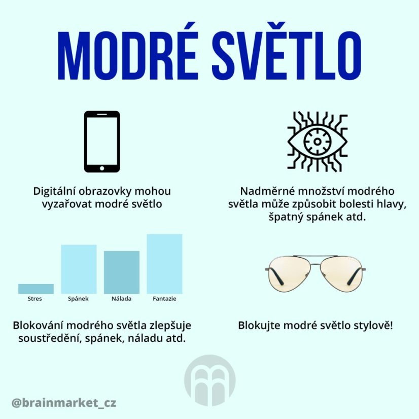 BrainMax brýle blokující 100% modrého a zeleného světla, TRON