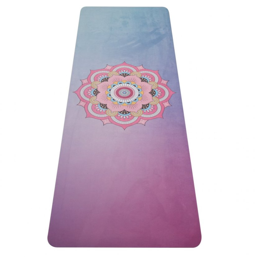 YATE Yoga Mat přírodní guma - vzor Z 4 mm - modrá/růžová