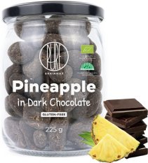 BrainMax Pure Pineapple in Dark Chocolate, Lyofilizovaný ananas v hořké čokoládě, BIO, 225 g